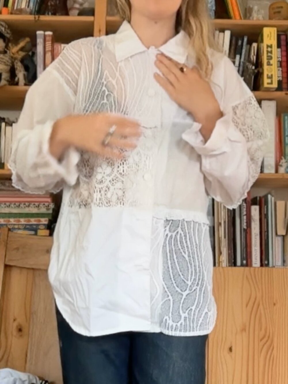 Insane western prairie ruffle lace shirt